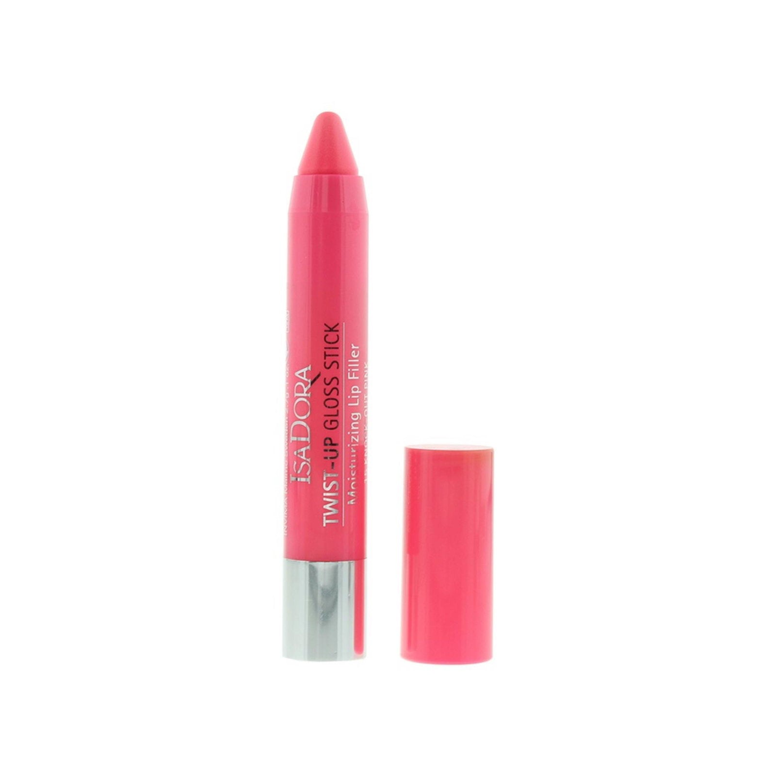 IsaDora, Twist-Up, Glossy, Lip Gloss, 15, Knock-Out Pink, 2.7 g