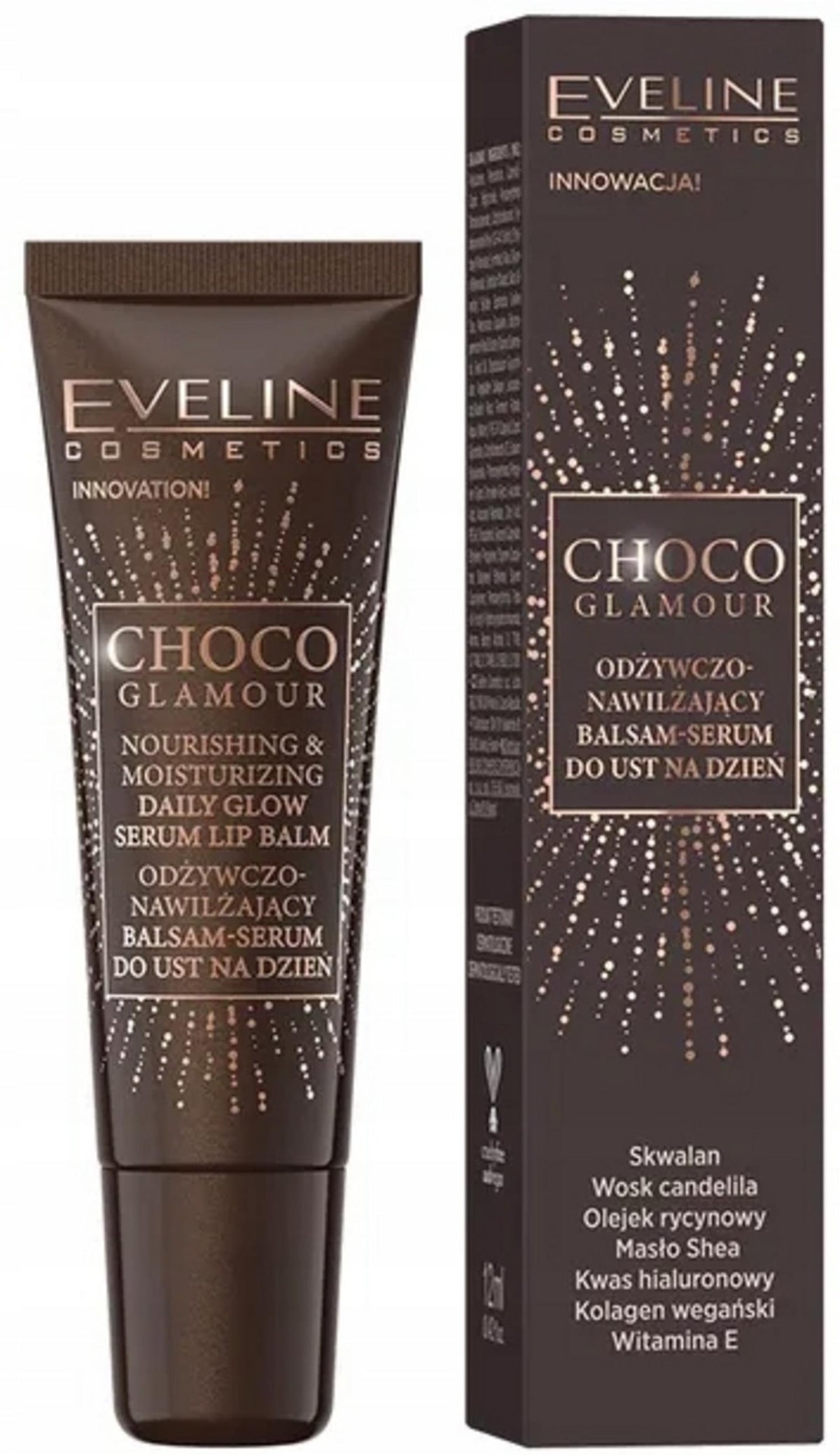 Eveline Cosmetics, Choco Glamour, Moisturizing, Lip Balm, 12 ml