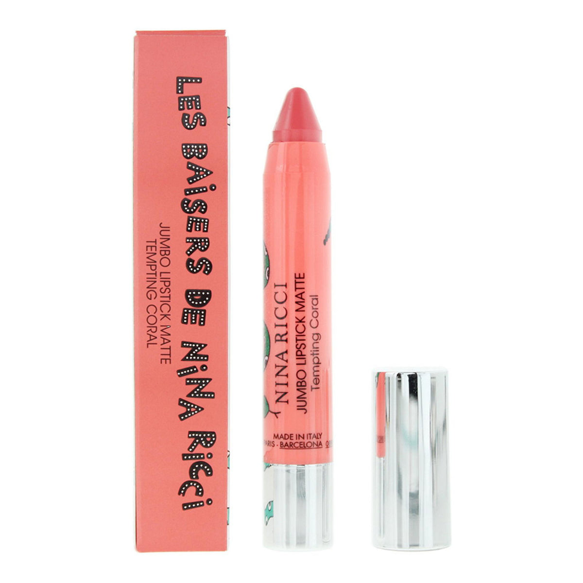 Nina Ricci, Jumbo Lipstick Matte, Matte, Cream Lipstick, Tempting Coral, 2.5 g
