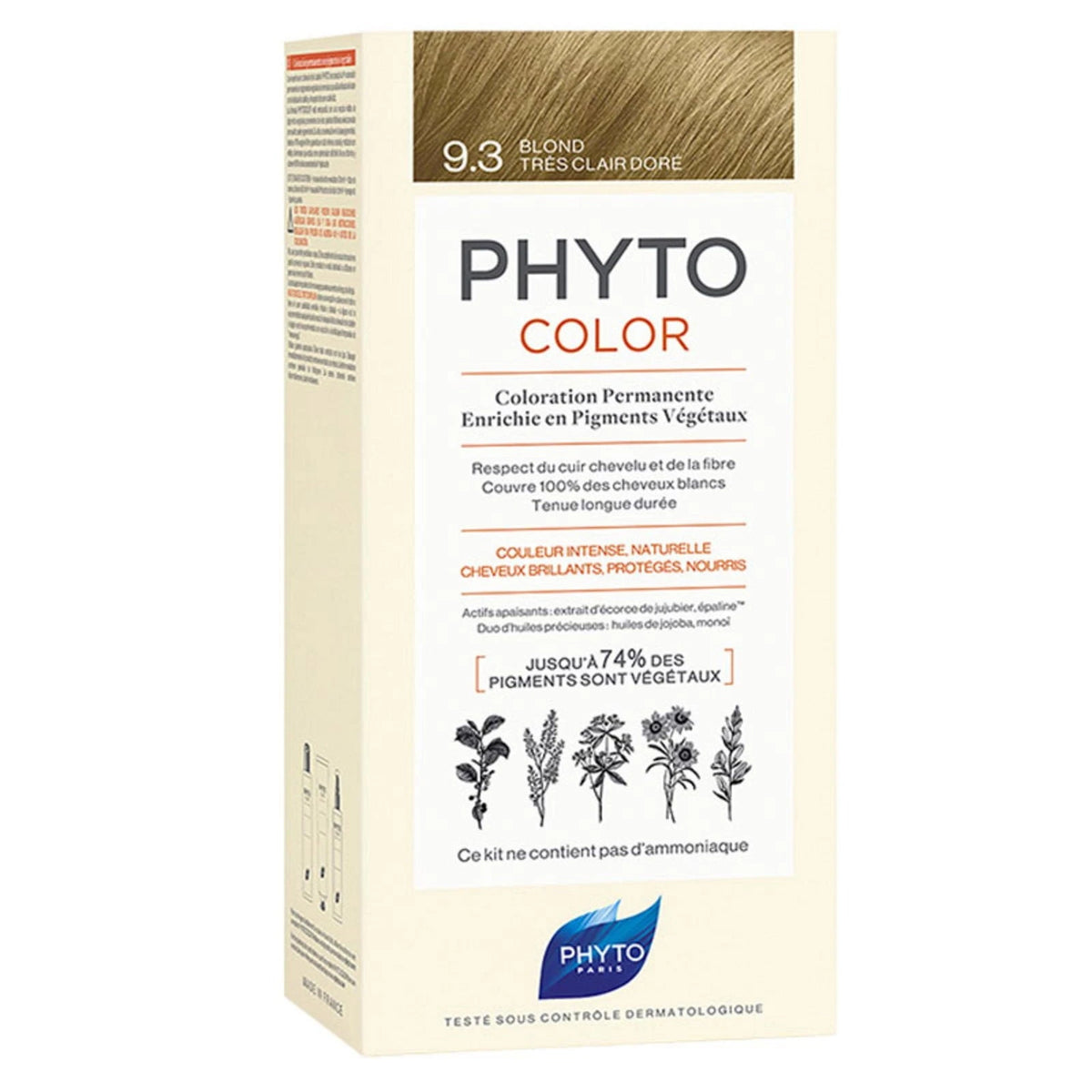Phyto Phytocolor Vopsea de păr permanentă 9.3 Blond auriu foarte deschis 50 ml