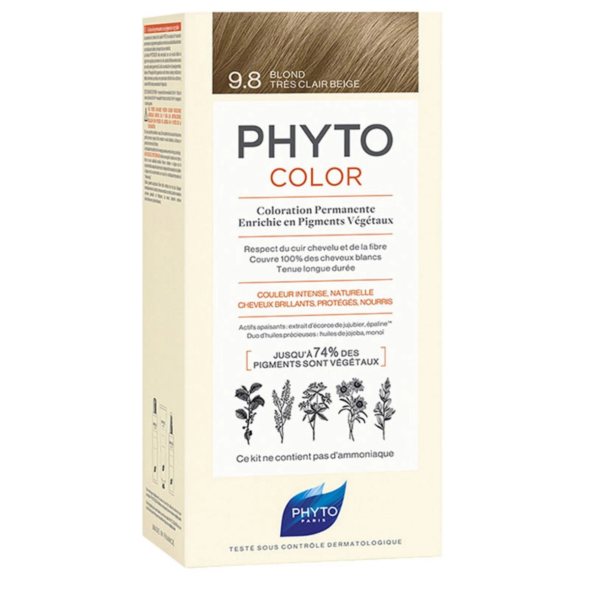 Phyto Color Vopsea de păr permanentă 9.8 Blond bej foarte deschis 50 ml