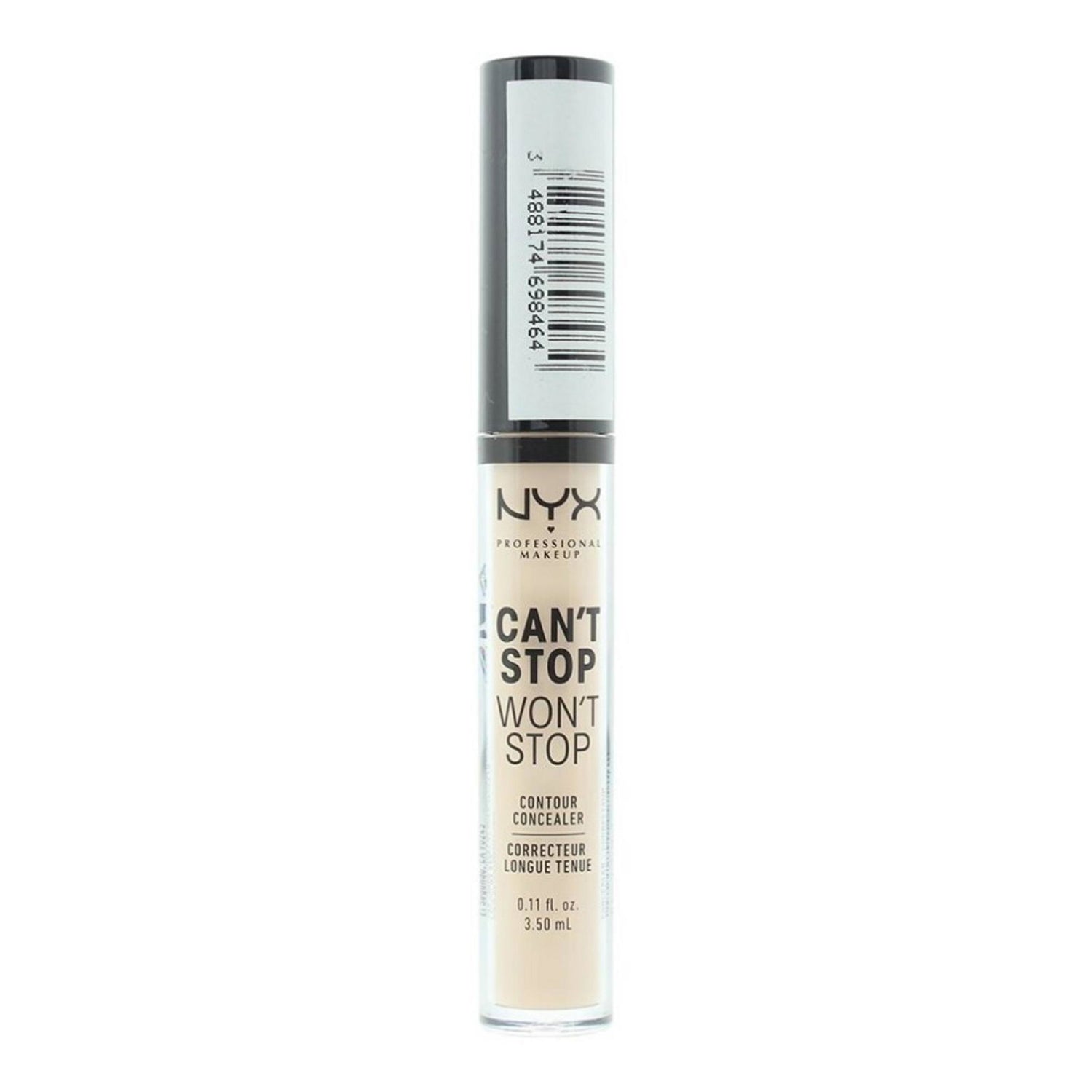 Nyx, Can't Stop Won't Stop, Vegan, Matte, Liquid Concealer, Light Ivory, 3.5 ml
