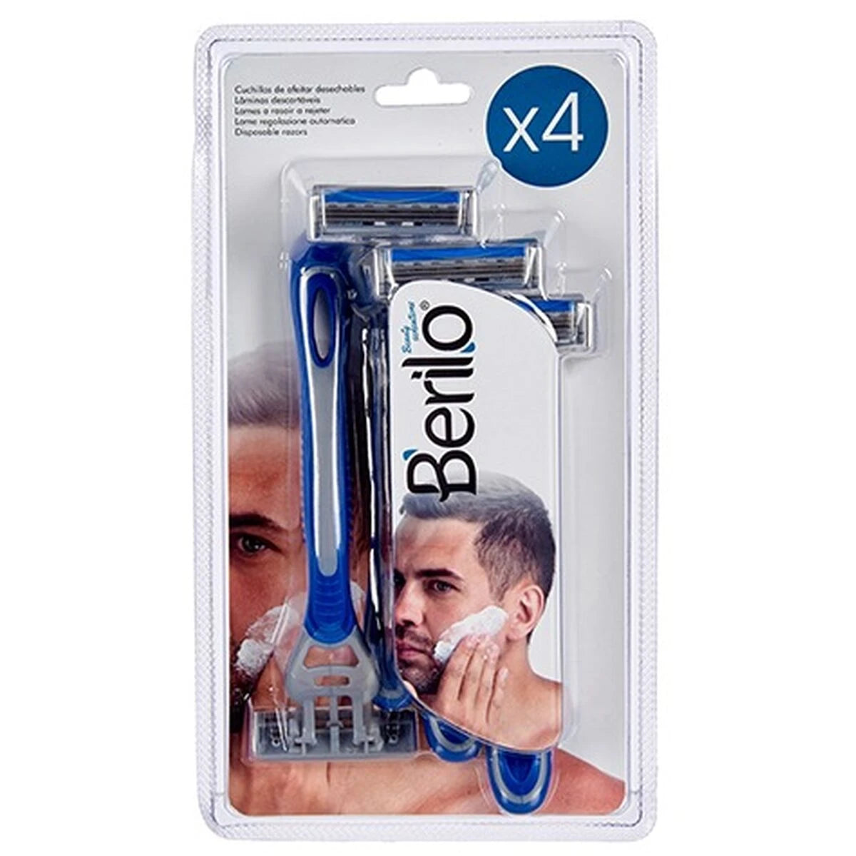 Disposable Razor Berilo 4 Pieces (12 Units) for Men product packaging