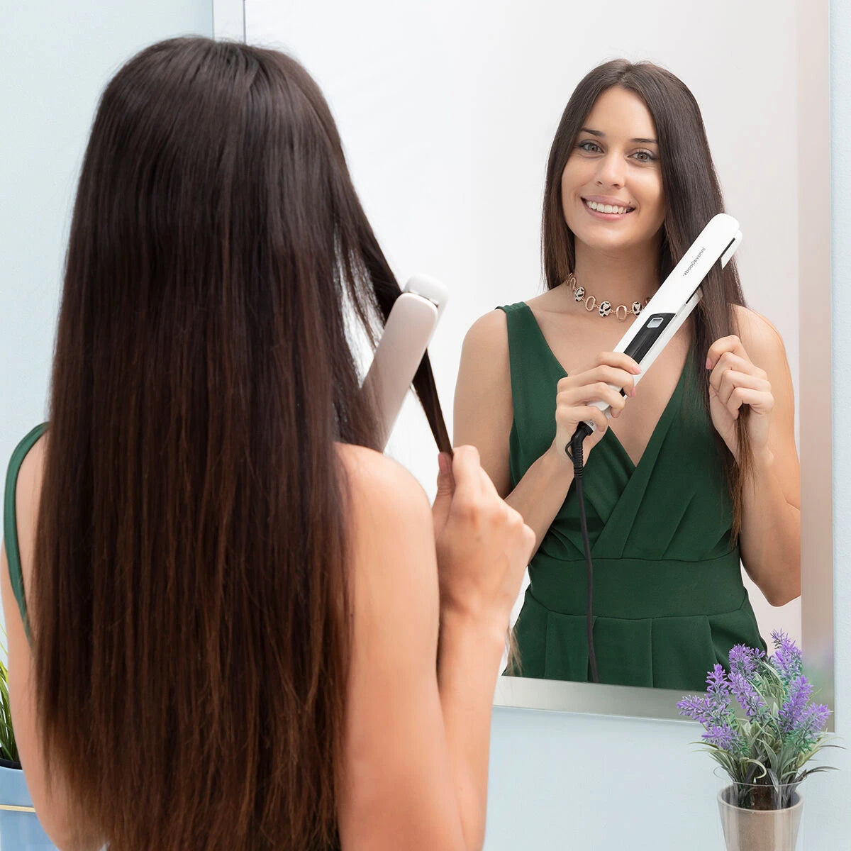 Ceramic Hair Iron with Steam Stemio InnovaGoods 36 W product packaging
