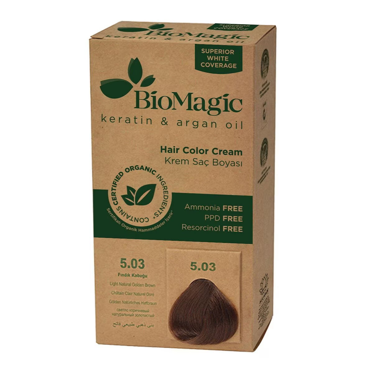 Biomagic, Biomagic, Keratin & Argan Oil, Permanent Hair Dye, 5.03 , 250 ml *Tester