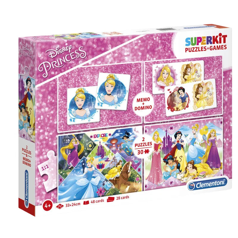 Clementoni SuperKit Disney Princess Set de puzzle-uri și jocuri - 28 buc.
