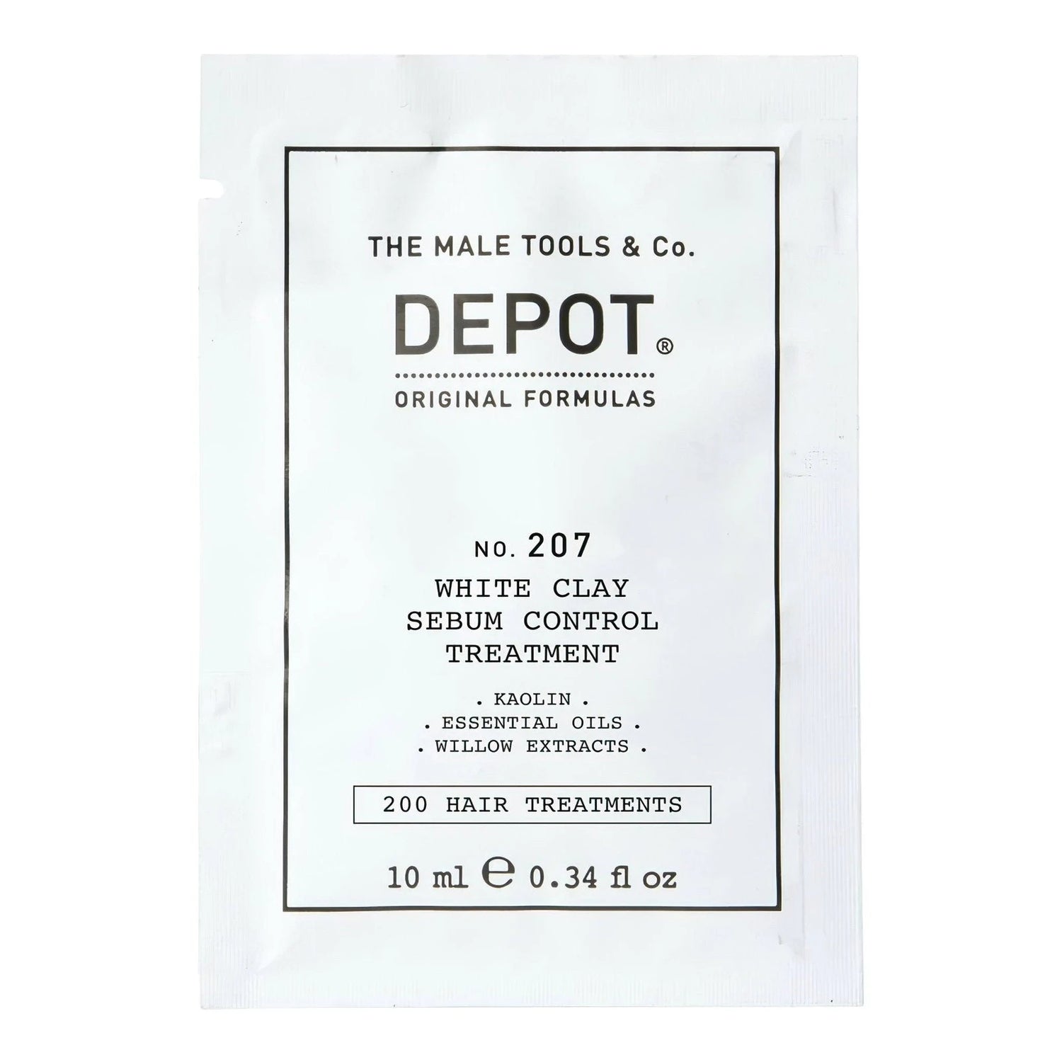 Depot, 200 Hair Treatments No. 207, Kaolin, Scalp Treatment Cream Mask, For Regulation Of Excessive Sebum, 10 ml