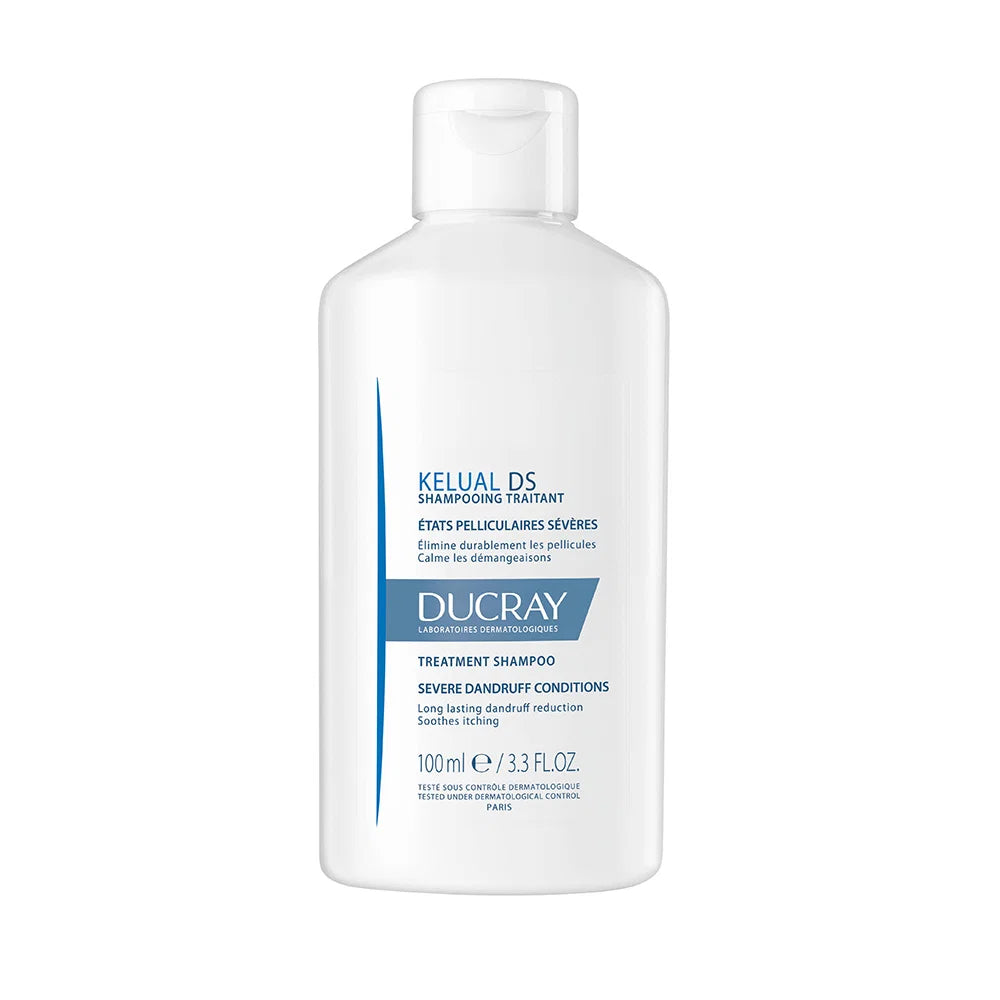 Ducray, Kelual DS, Hair Treatment Shampoo, Antifungal, Anti-itch, Soothing, For Dry/Flaky Scalp, 100 ml