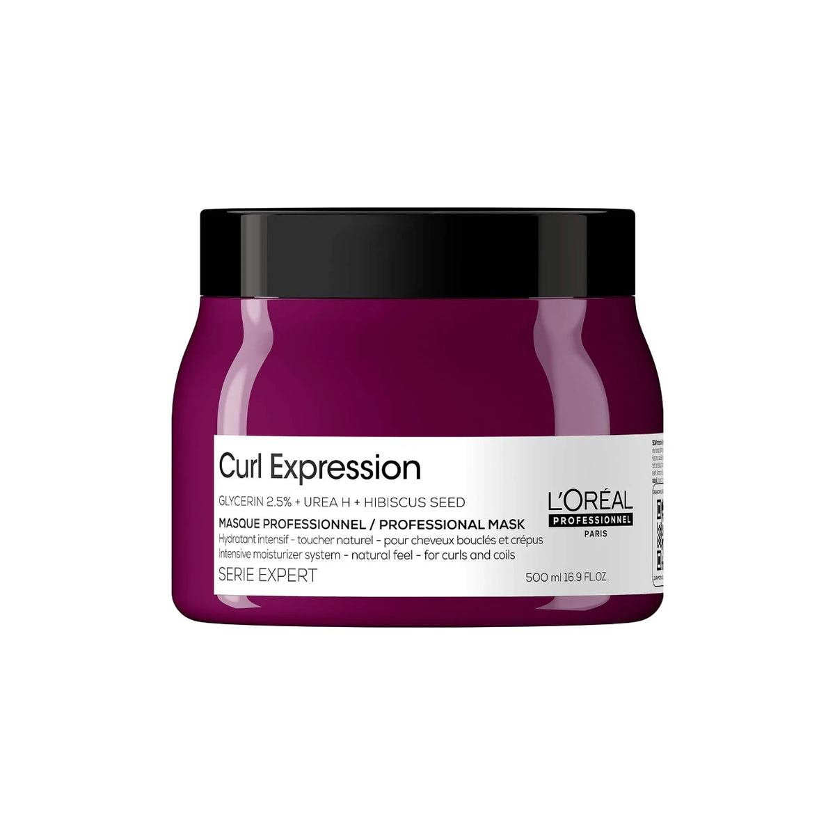 L'Oreal Professionnel, Serie Expert Curl Expression, Glycerin2.5% + Urea H + Hibiscus Seed, Hair Treatment Cream Mask, Intense Moisturizing, 500 ml