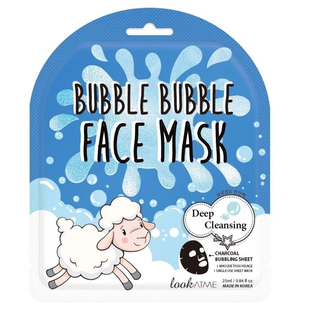 Look At Me Bubble Bubble mască de tip șervețel cu cărbune pentru curățare în profunzime 25 ml