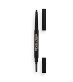 Makeup Revolution, Duo Brow Definer Pencil, Eyebrow Cream Pencil & Brush 2-In-1, Light Brown, 0.25 g
