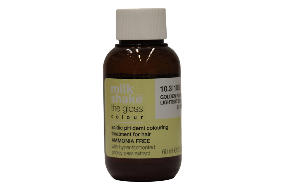 milk_shake The Gloss Colour Vopsea demipermanentă cu pH acid 10.3 Blond extrem de deschis platinat auriu 60 ml