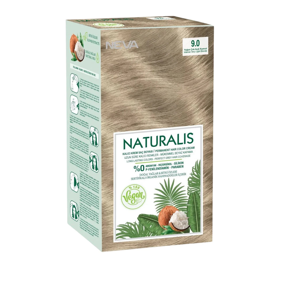 Neva, Naturalis, Vopsea de păr permanentă, 9.0 , 150 ml