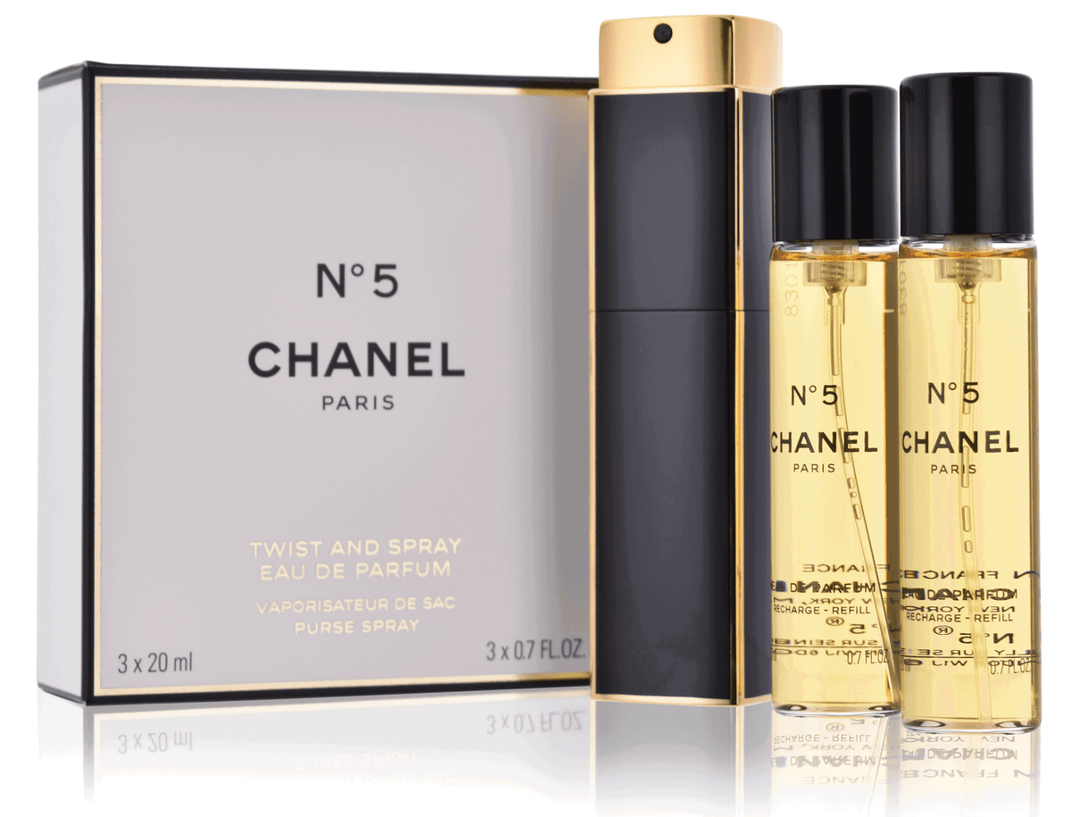 Set Chanel: Chanel N°5, Eau De Parfum, For Women, Refillable, 20 ml + Set Duo, Chanel N°5, Eau De Parfum, For Women, Refill, 2 pcs, 20 ml