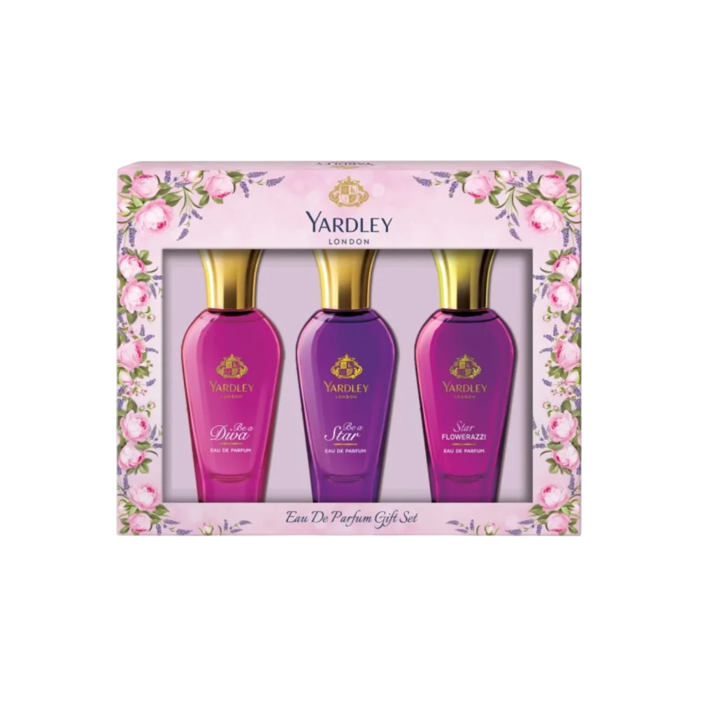 Set Yardley: Be A Diva, Eau De Parfum, For Women, 30 ml + Be A Star, Eau De Parfum, For Women, 30 ml + Star Flowerazzi, Eau De Parfum, For Women, 30 ml