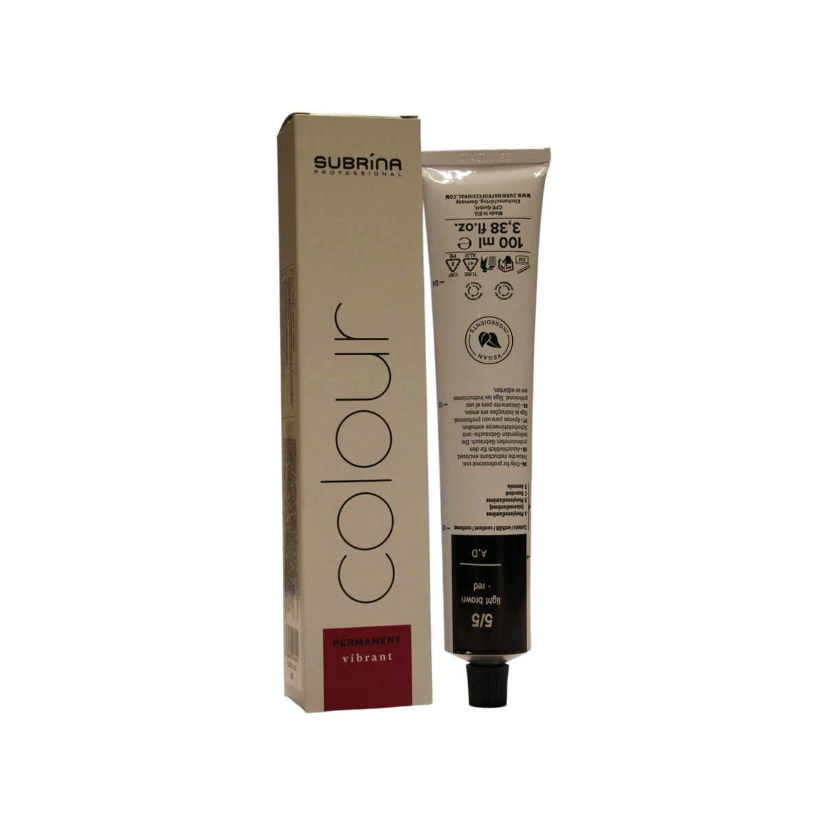 Subrina Professional Essential Colour Vopsea de păr permanentă 5/5 Șaten deschis roșcat 100 ml