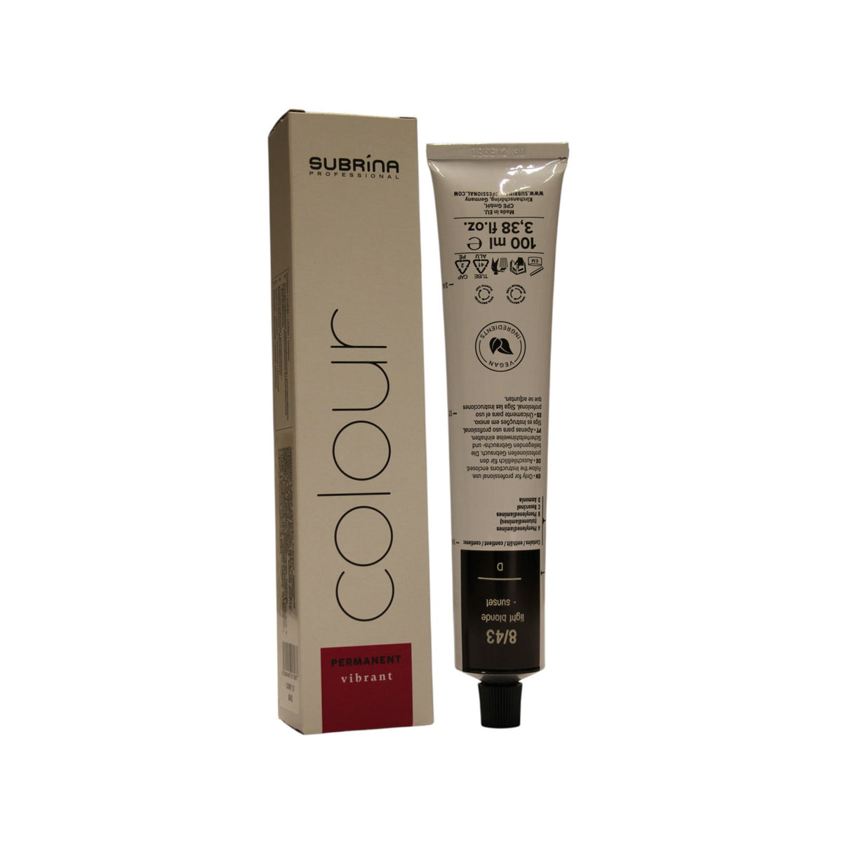 Subrina Professional Vibrant Colour Vopsea permanentă de păr 8/43 100 ml