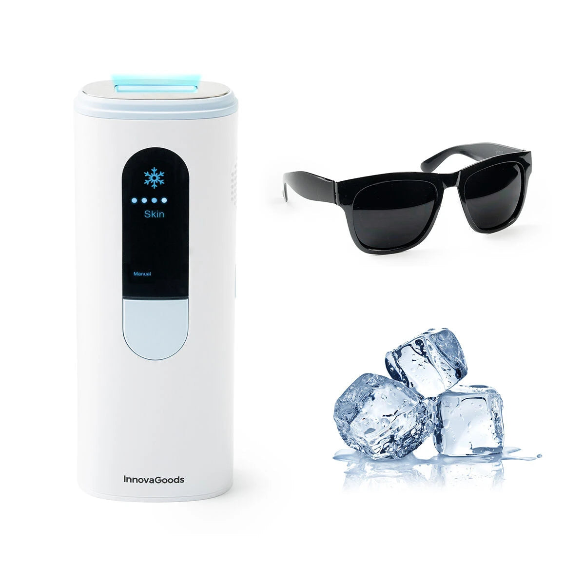 Pulsed Light Hair Remover with Cooling Function and Accessories Kulepil InnovaGoods product packaging
